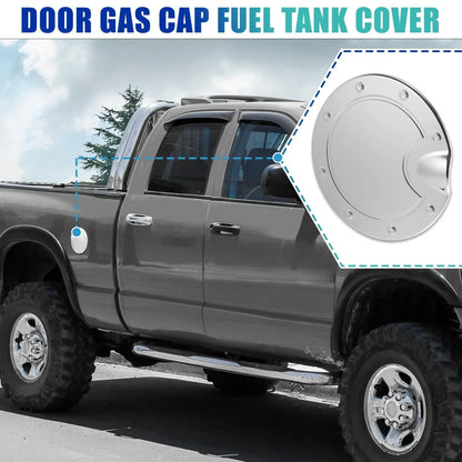 Silver Tone Fuel Tank Cover Door Cap for Dodge Ram (2010-2017)