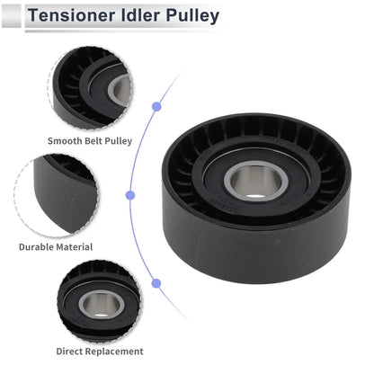 Drive Belt Idler Pulley for Porsche Cayenne (2010-2014) Black 1 x Piece