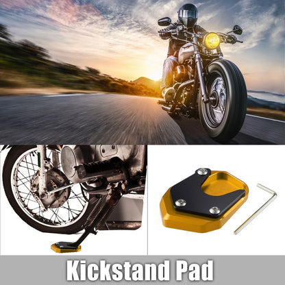 Aluminum Alloy Motorcycle Kickstand Plate Pad for Honda - Gold
