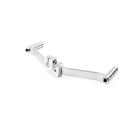Dual Way Gear Shift Lever Footrest Pedal Shifter for Motorcycle - Silver Aluminum