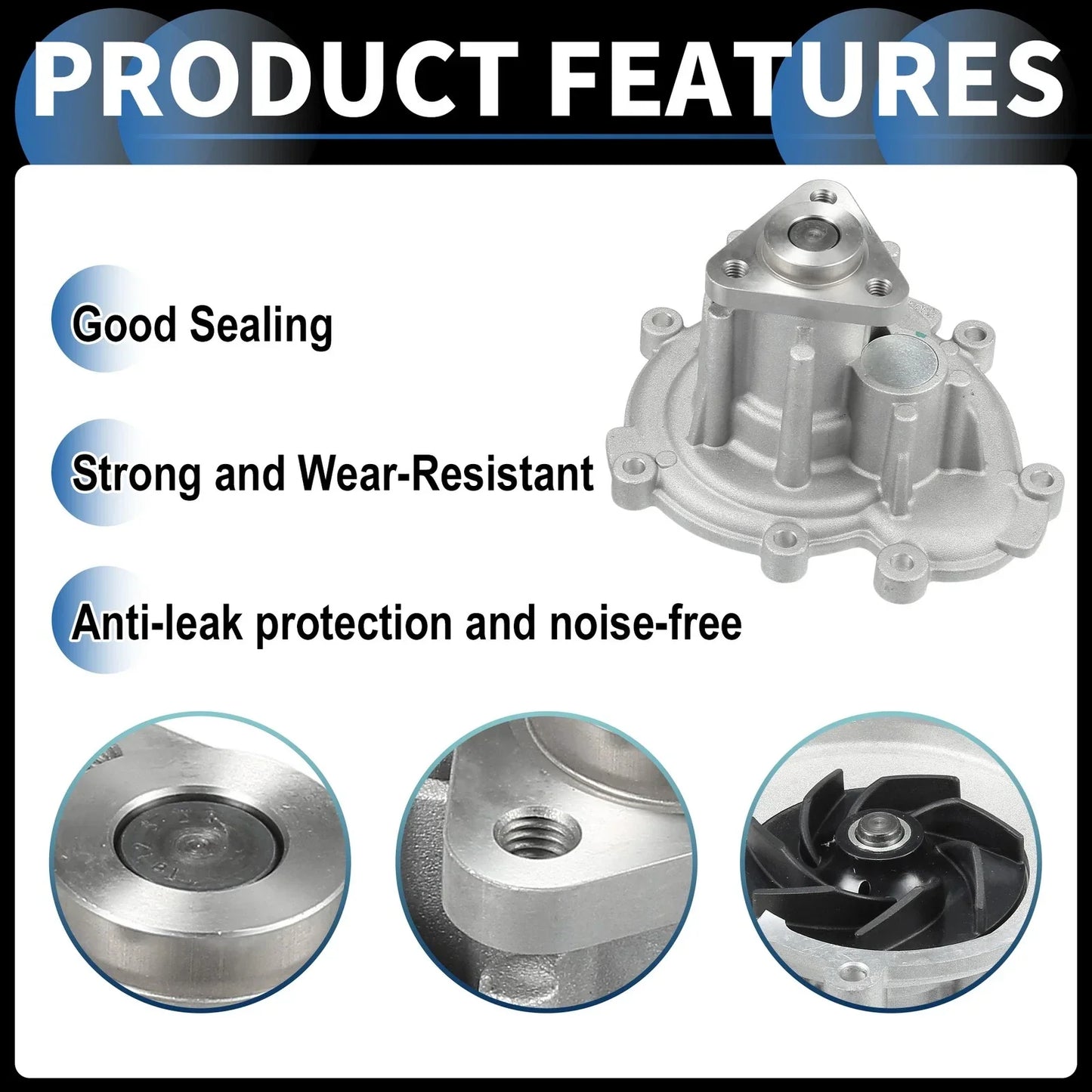 Water Pump with Gasket Kit for Porsche Cayenne (2002-2006)