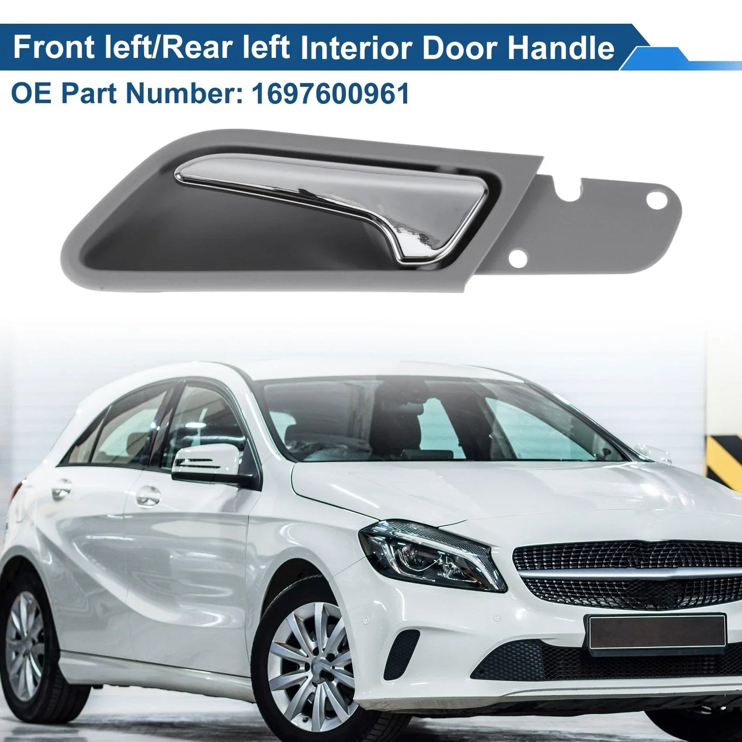 Interior Door Handle for Mercedes-Benz A180 (2004-2012) Gray Chrome
