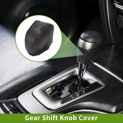 Car Gear Shift Knob Cover for Lexus NX250 2022-2023 Black Carbon Fiber Red