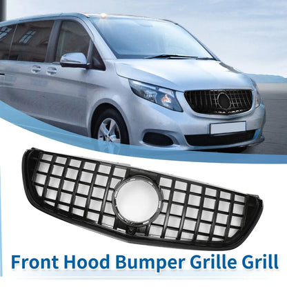 Front Upper Bumper Grille for Mercedes-Benz V-Class W477 (2014) Glossy Black