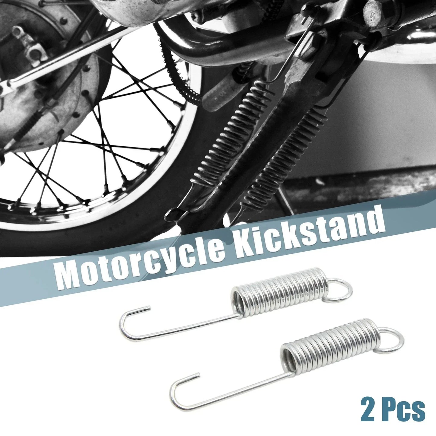 2 x Silver Tone Motorcycle Foot Kickstand Side Stand Springs for Honda CG125