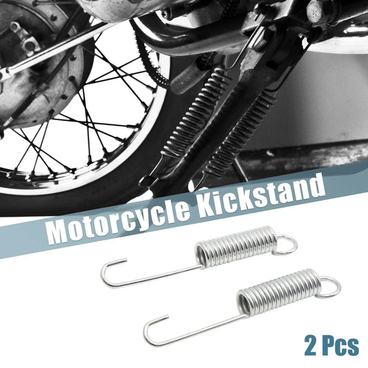 2 x Silver Tone Motorcycle Foot Kickstand Side Stand Springs for Honda CG125