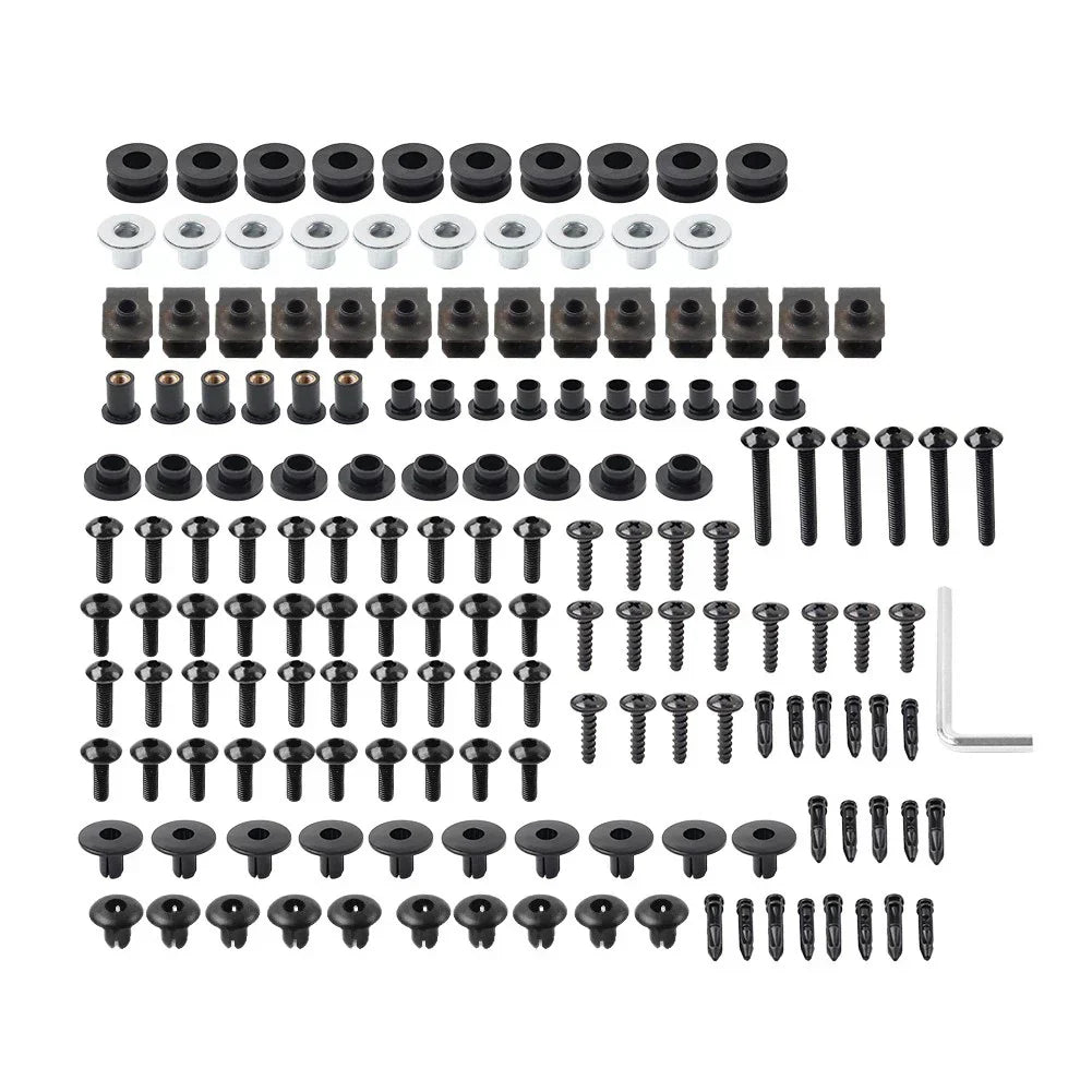 Screws Fairing Bolts for Yamaha YZF R6 (2008-2016) - Metal & Plastic Black