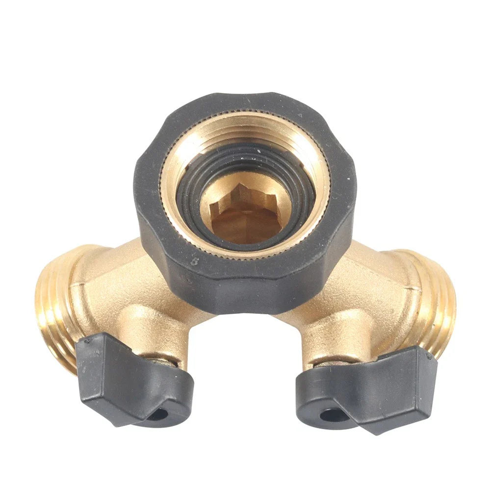 3/4" Hose Splitter Connector for Garden Hose - Coiled Spring Protector