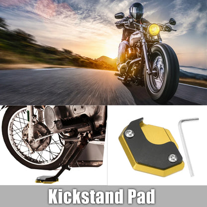 Aluminum Alloy Motorcycle Kickstand Pad for Honda - Black Yellow