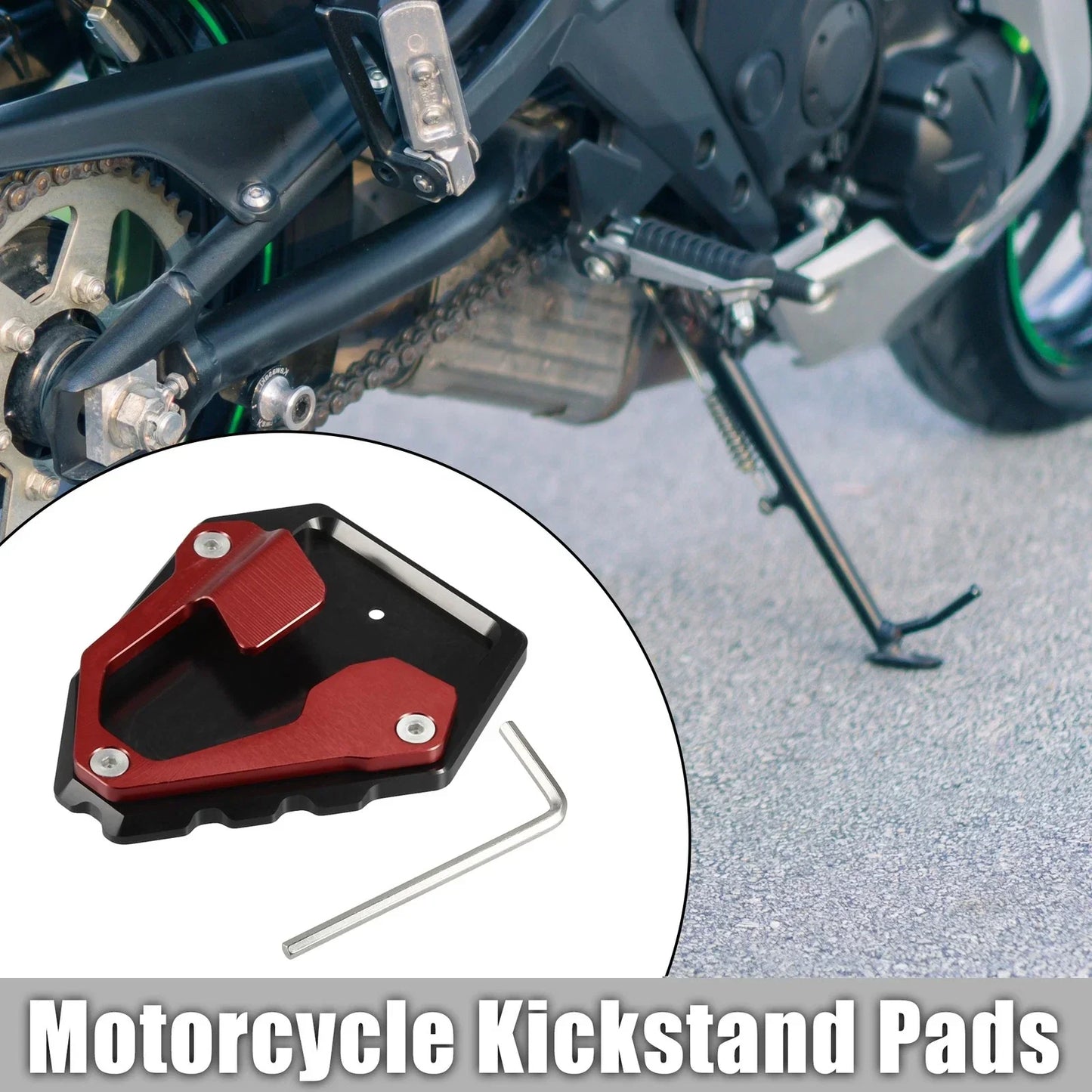 Aluminum Alloy Motorcycle Kickstand Pad for Honda NT1100 (2021-2023) Red