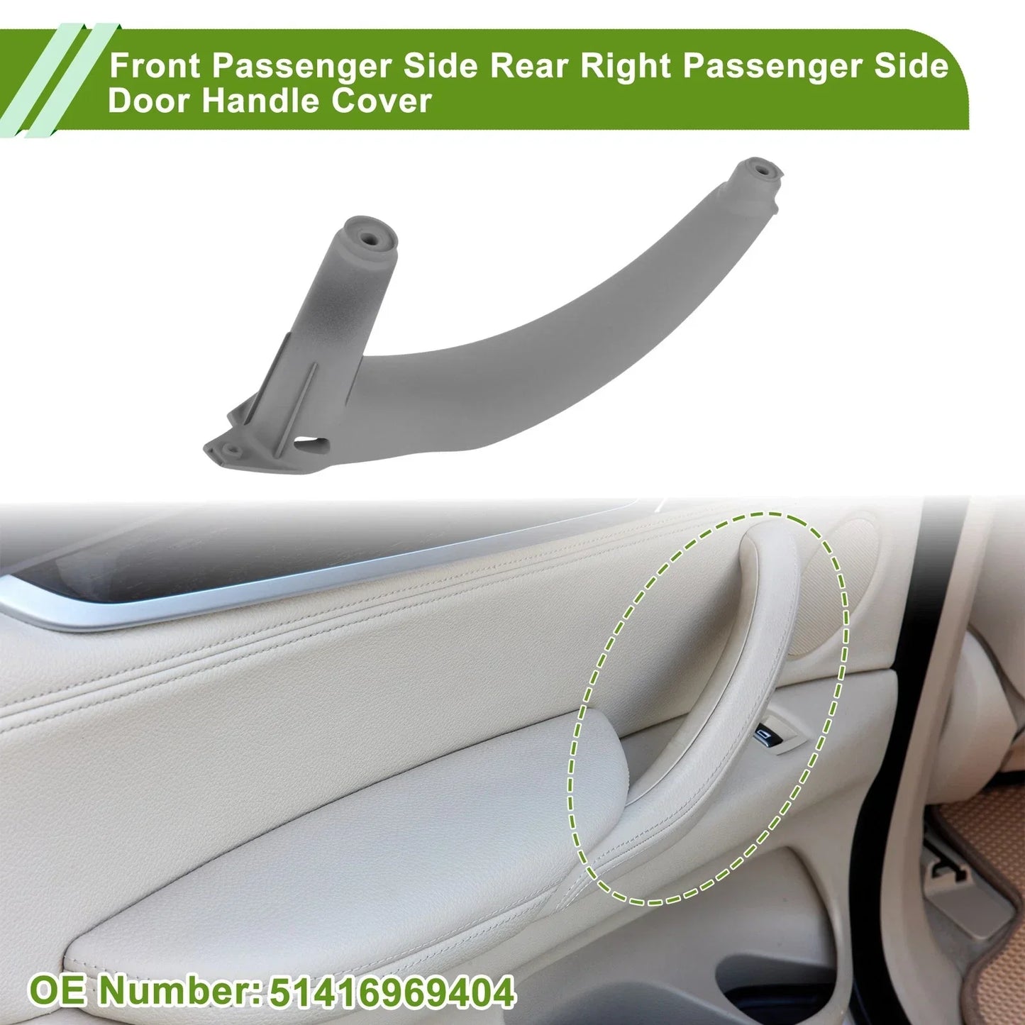 Door Panel Handle Pull Trim Cover for BMW X5 E70 (2007 - 2013) Gray Black