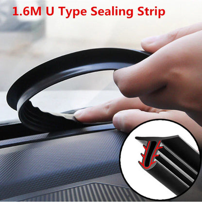 1.6M U Type Rubber Sound Seal Strip for Universal Car Dashboard Edges