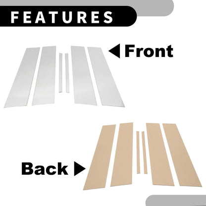 6 Pcs Car Pillar Window Trim for Lexus Sedan 4-Door (2021-2023) Chrome Silver