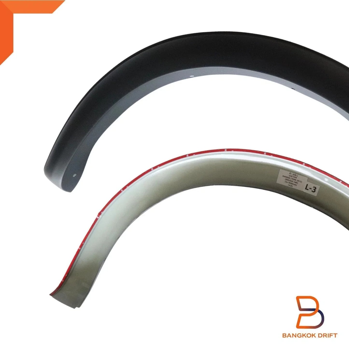 Slim Matte Black Fender Flares for Ford Ranger Ute PY (2022-2024)