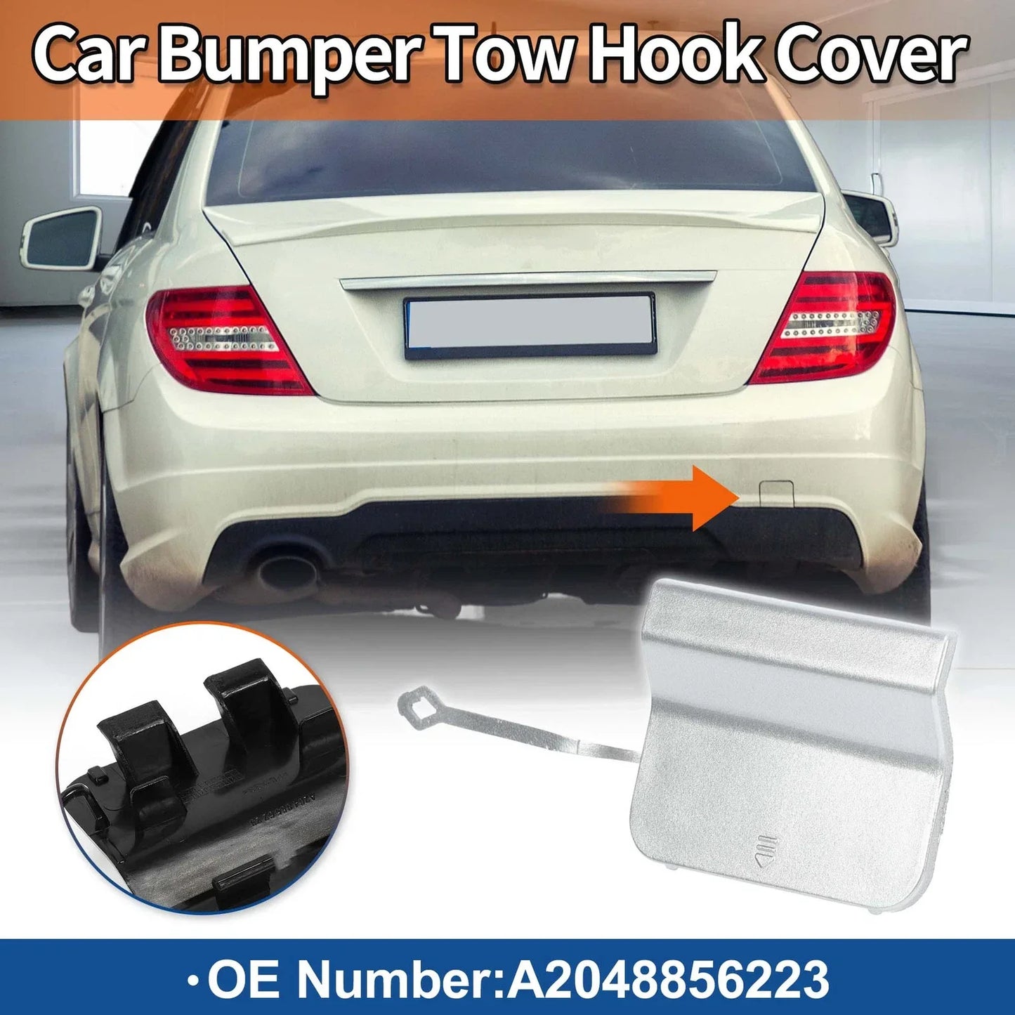 Rear Right Tow Hook Cover for Mercedes-Benz C-Class (2012-2015)