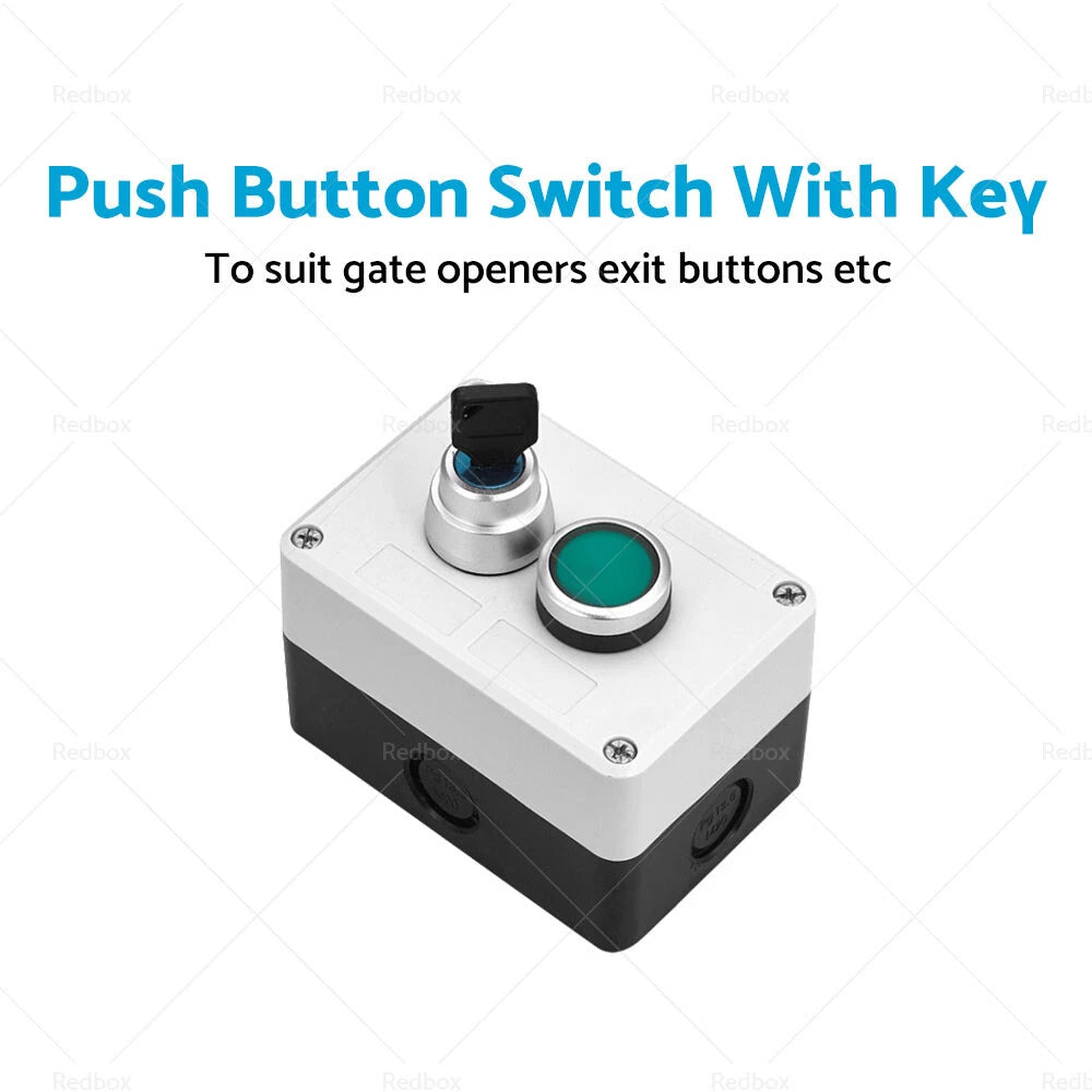 Weatherproof Push Button Switch with Key for Gate Opener