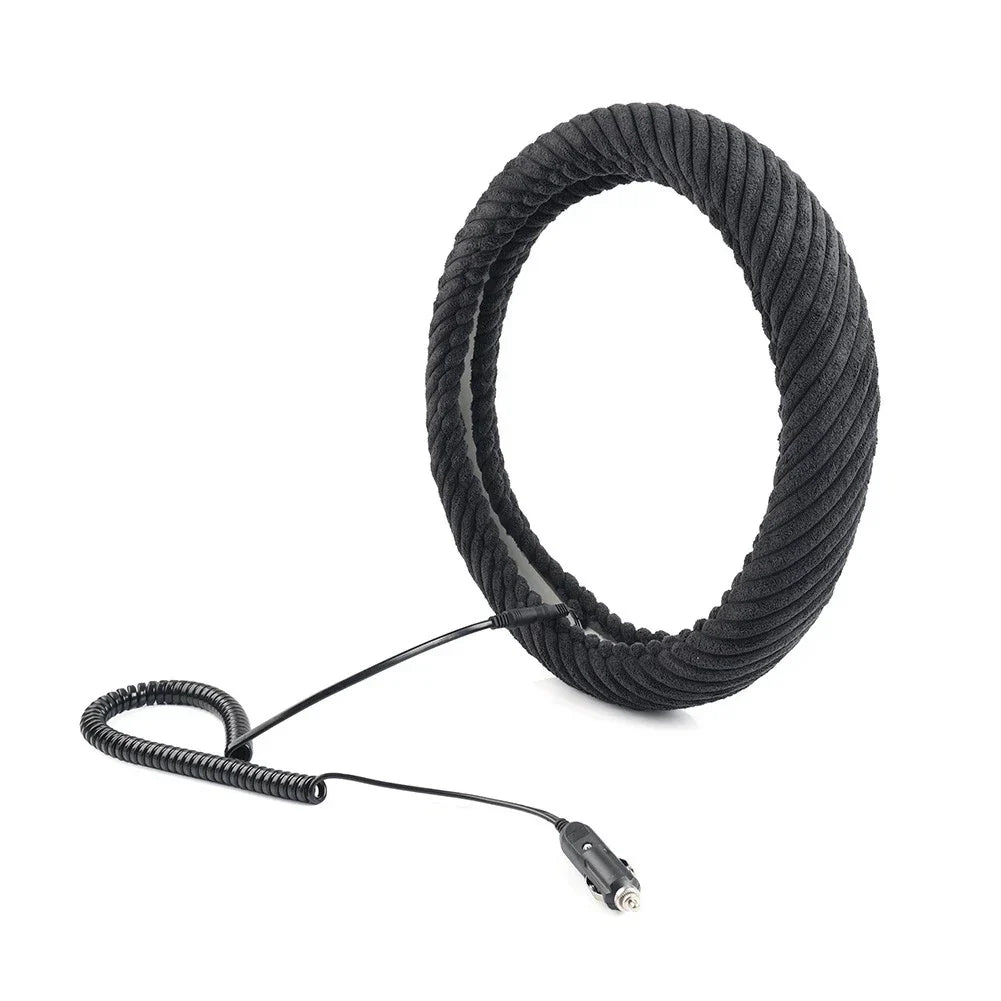 Heated Steering Wheel Cover 14.5-15.5in for Tangle Free Design