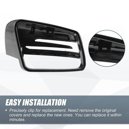 Right Mirror Cover Cap Gloss Black for Mercedes Benz A Class B Class C Class (2013-2023)
