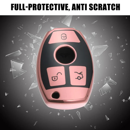 Silicone Smart Key Fob Case Cover for Mercedes Benz A-Class (2013-2018) Pink
