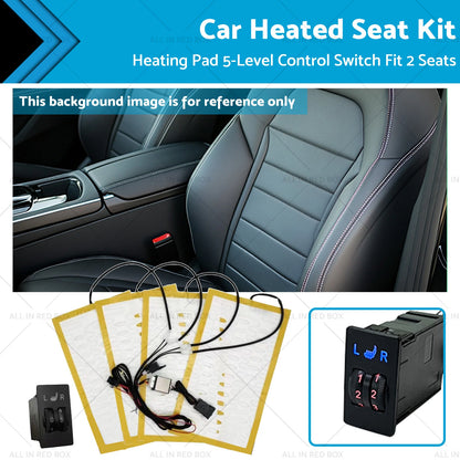12V Car Seat Heater Kit  Heating Pads with 5-Level Control for Universal