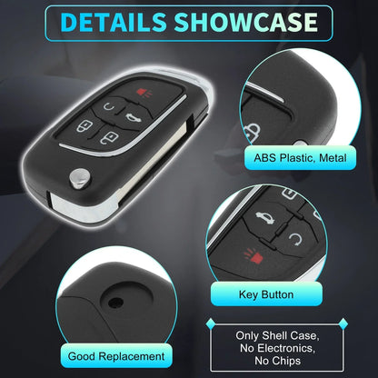 Keyless Key Fob Shell Case for Chevrolet Camaro Equinox (2010-2019)