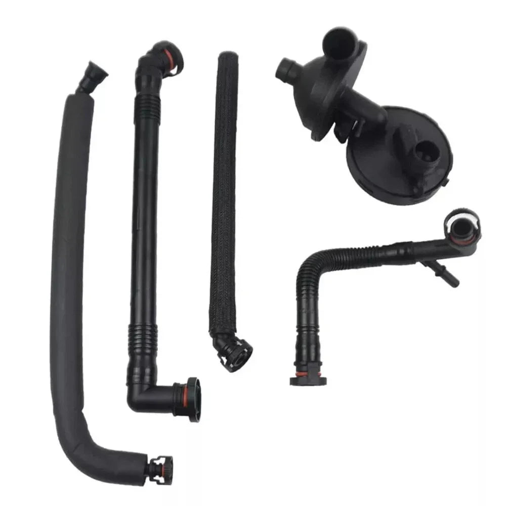 5Pcs PCV Crankcase Vent Valve & Breather Hose for BMW E46 330i 525i 530i X3 (2000-2006)