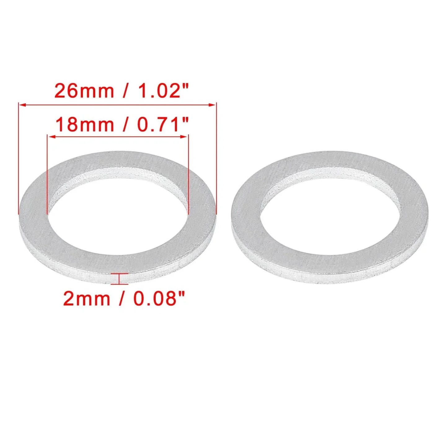 20 x M18 Silver Tone Oil Drain Plug Gaskets for Honda (90471-PX4-000)