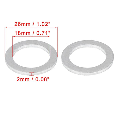 20 x M18 Silver Tone Oil Drain Plug Gaskets for Honda (90471-PX4-000)