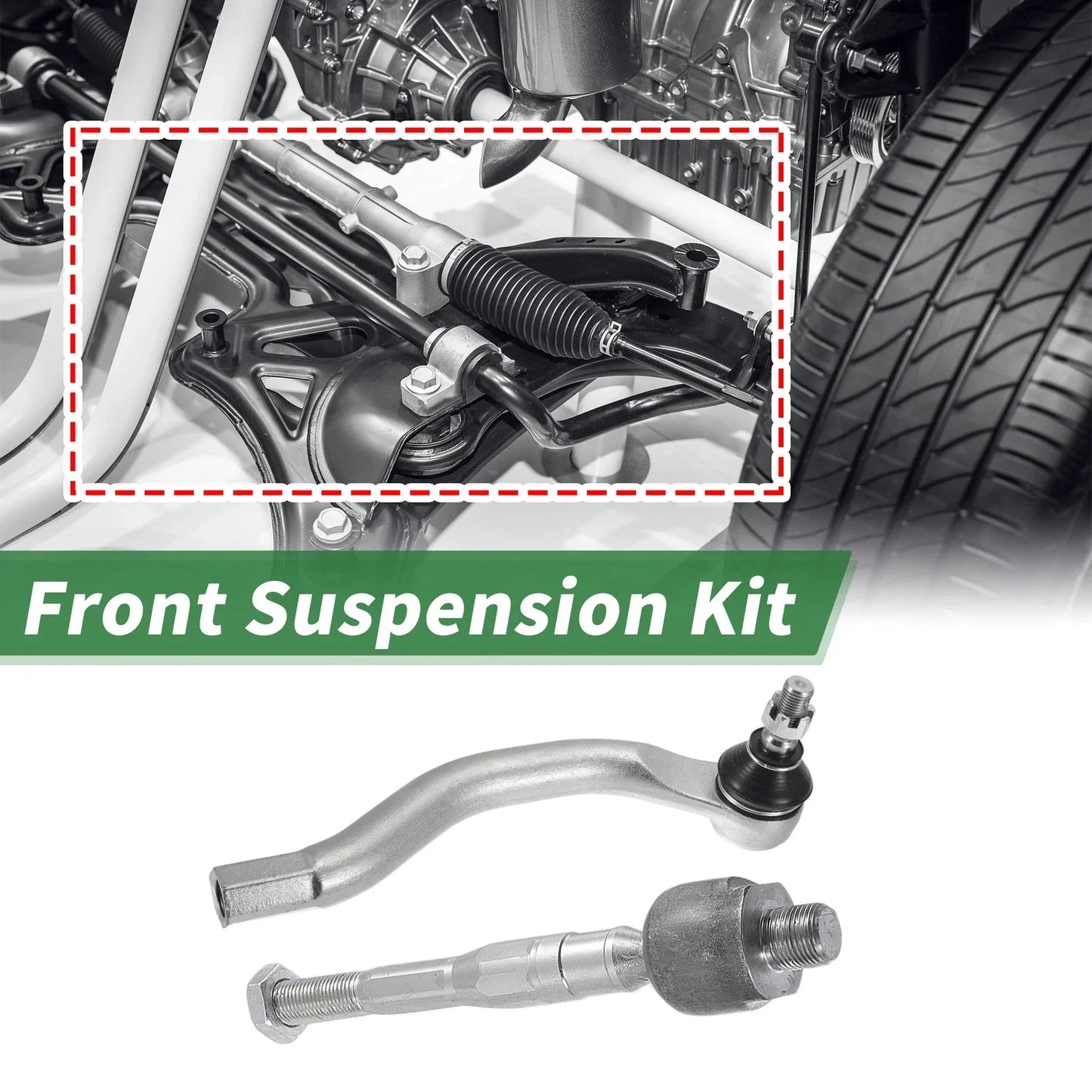 8pcs Front Suspension Kit Tie Rod Ends & Ball Joints for Honda Civic (2006-2011)