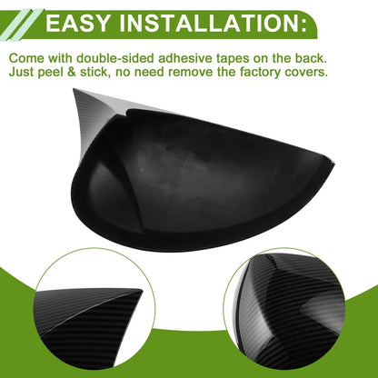 Mirror Cover Cap Replacement Black for Honda Civic LX EX Sport Si (2016-2021)