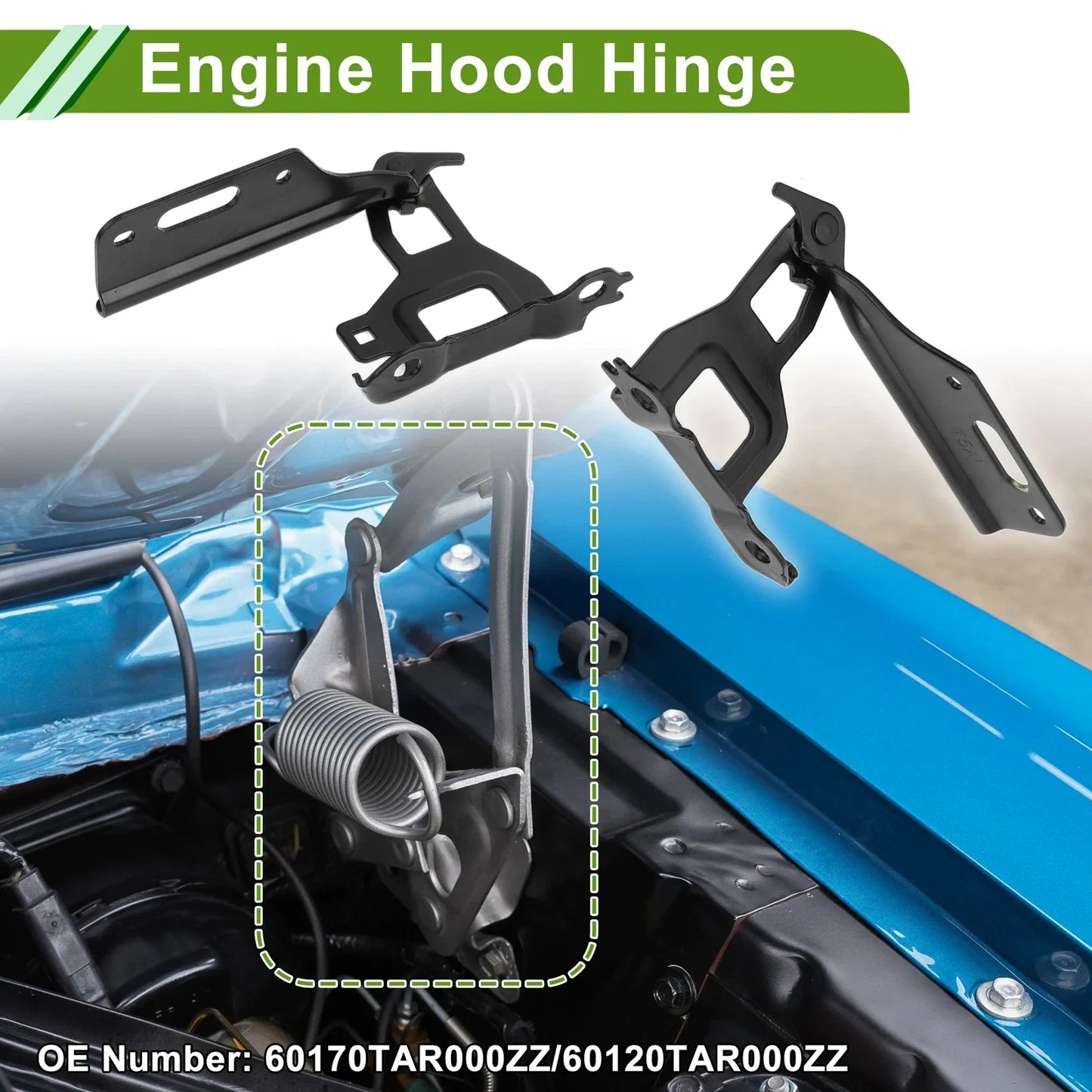 Hood Hinges for Honda Fit 2015-2020 Front Bonnet Bracket 2 x Covers