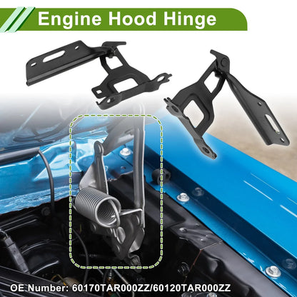 Hood Hinges for Honda Fit 2015-2020 Front Bonnet Bracket 2 x Covers