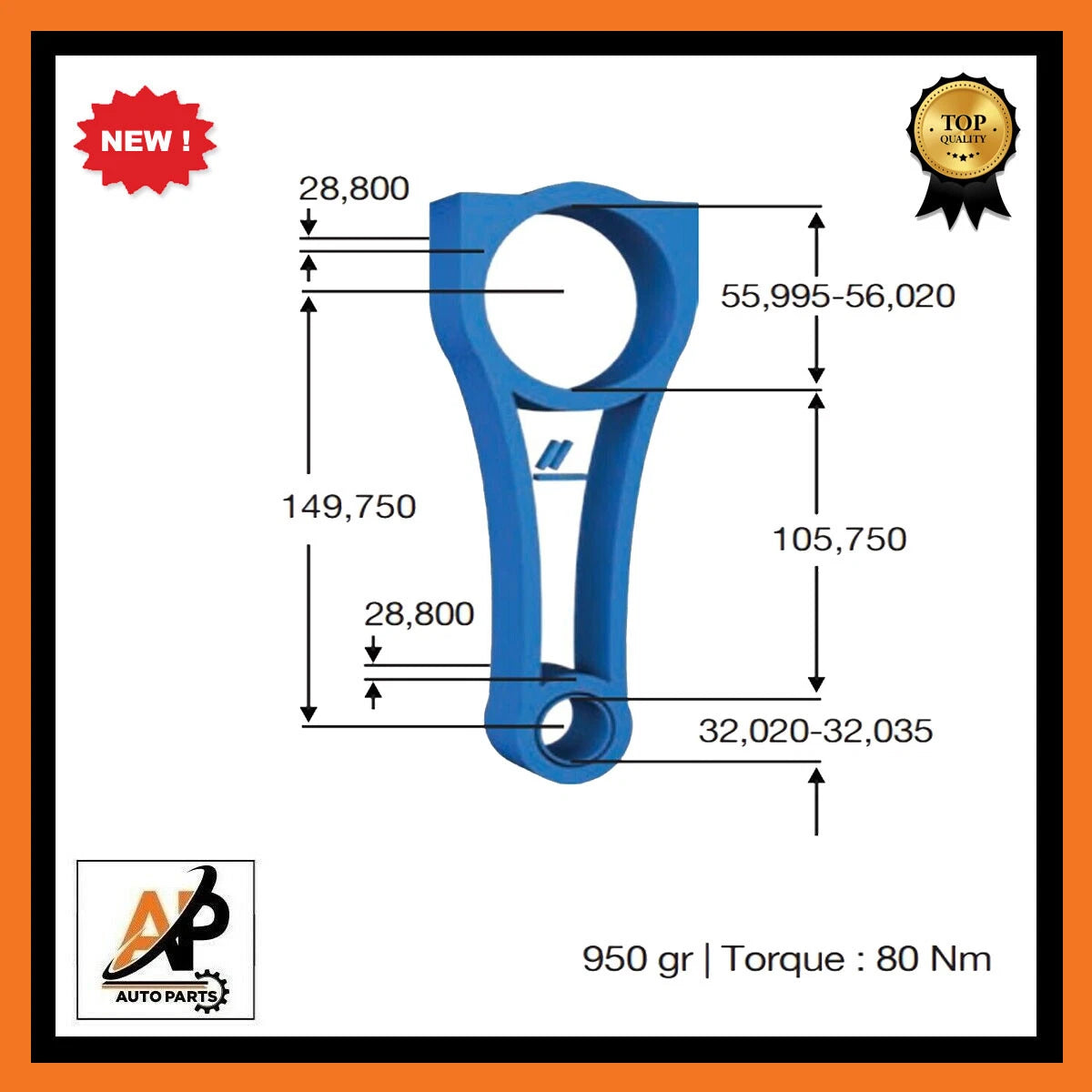 Connecting Rod Assembly Replacement Set for Ford Transit 2.4 TDCi (2006–2013)