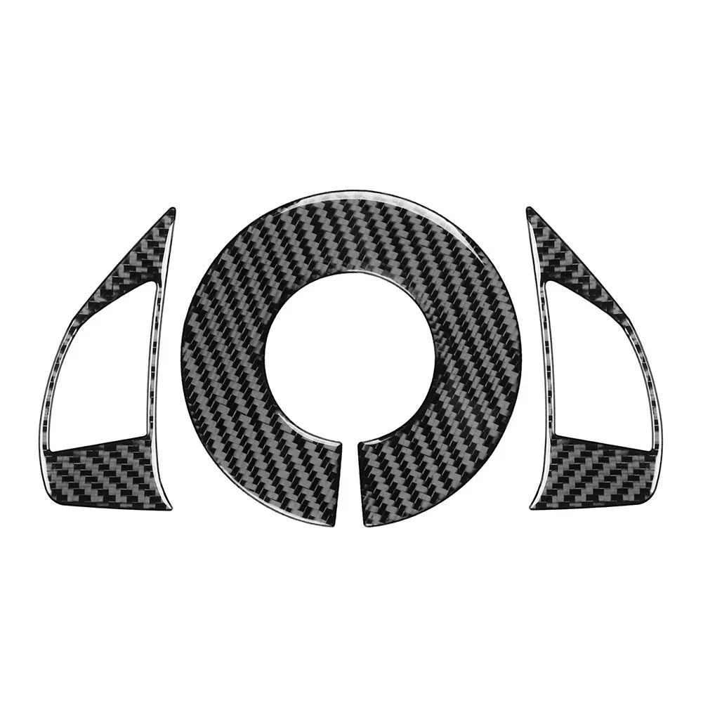 Carbon Fiber Steering Wheel Button Frame Cover for Fiat 500 (2012-2015)
