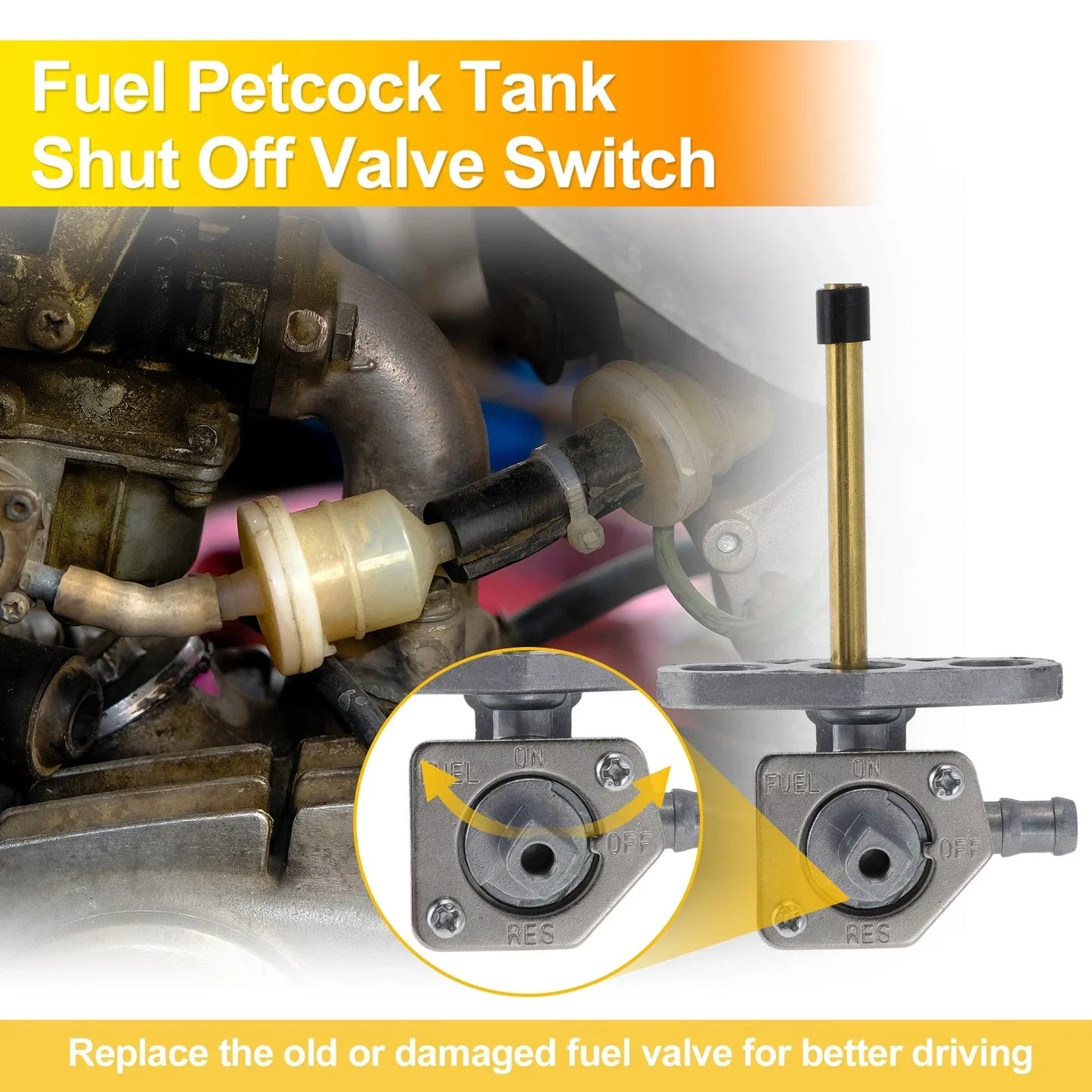 ATV Fuel Valve Petcock Gas Tank Switch for Honda Foreman 450 (2005-2014)
