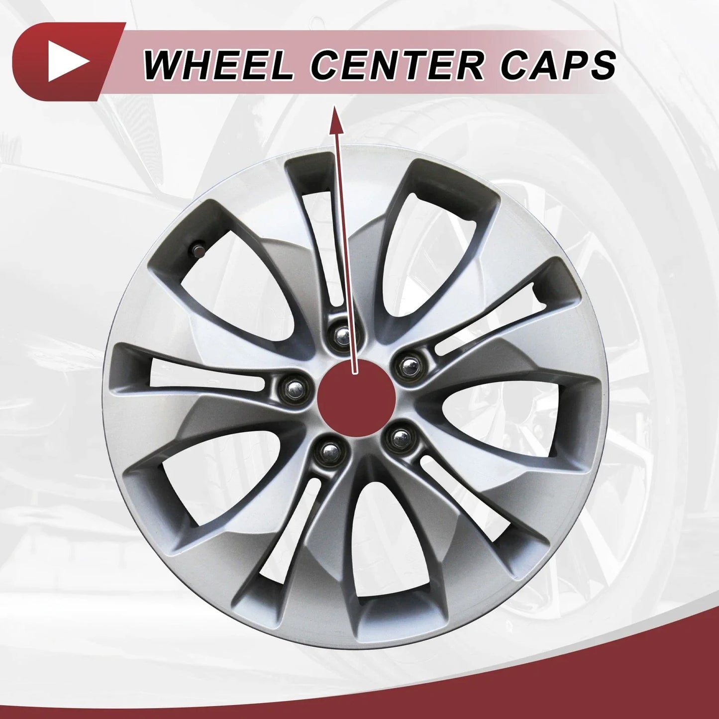 Wheel Center Caps for Dodge - Chrome Silver Tone Plastic (No.68081010AA)