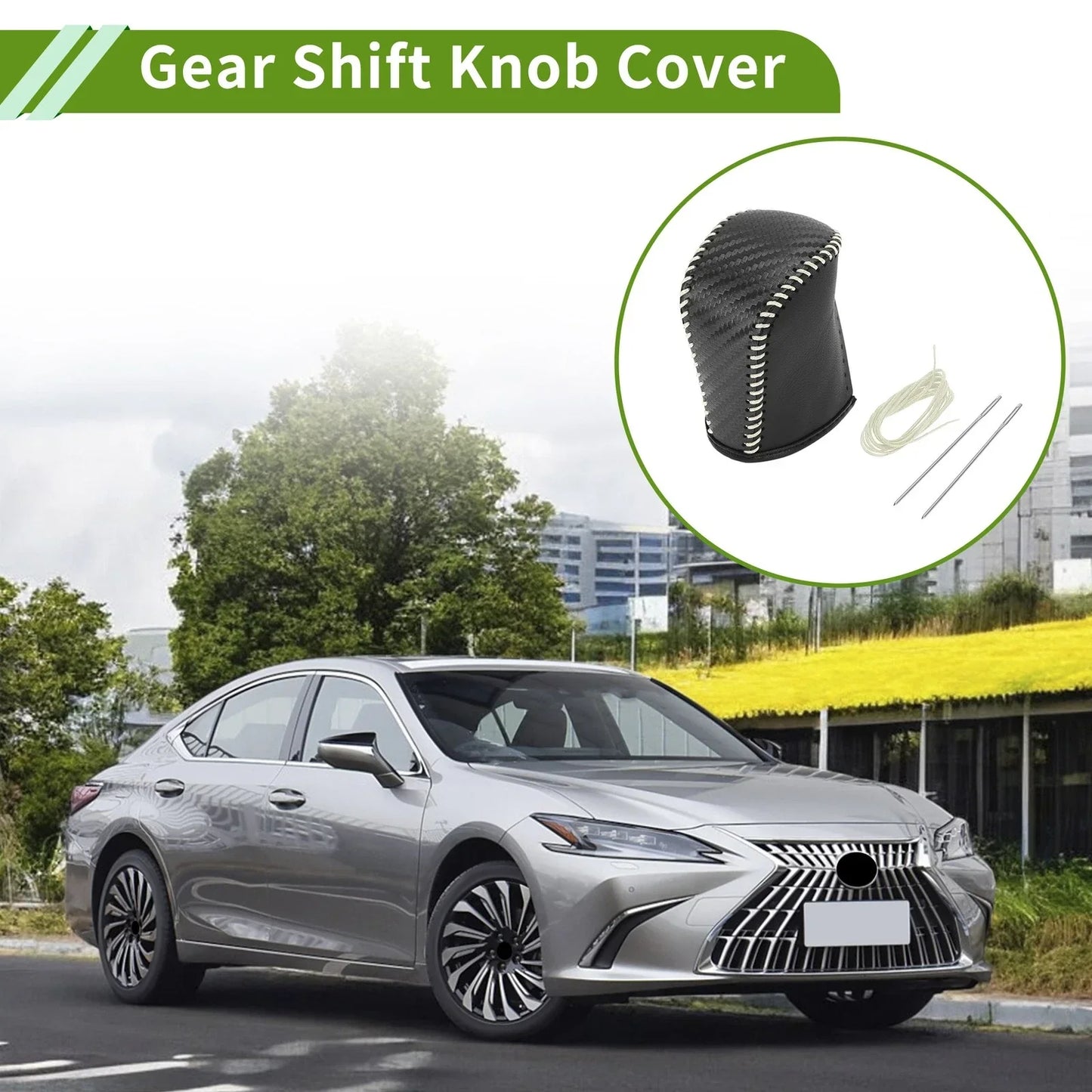 Lexus NX300 Gear Shift Knob Cover 2 x Black Carbon Fiber (2014-2021)