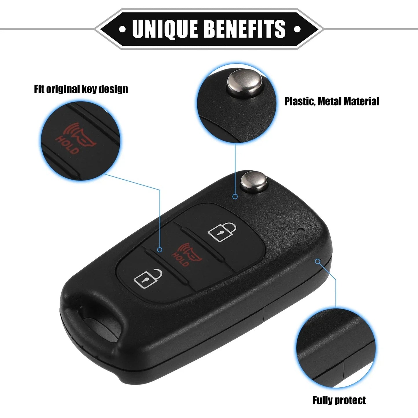Keyless Entry Remote Key Cover for Hyundai Sonata (No Chip)