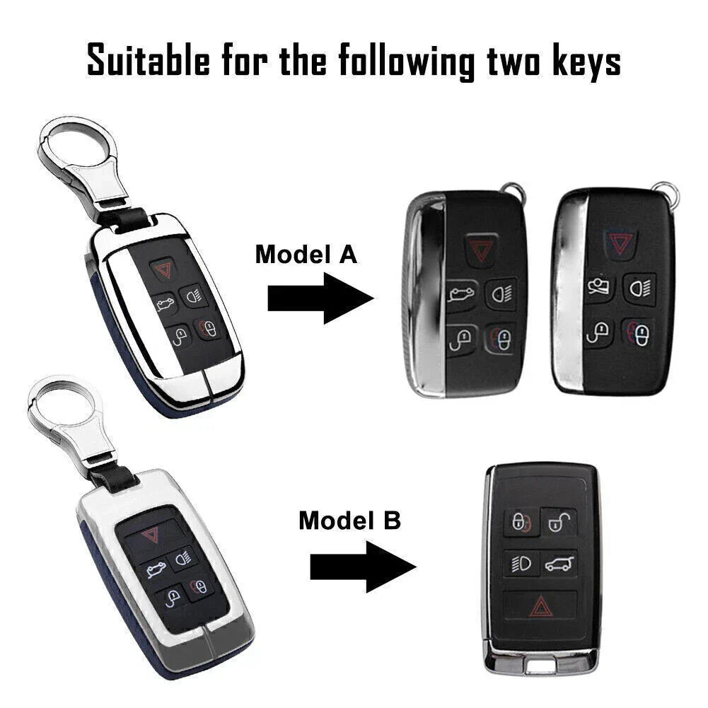 Leather Key Fob Case Cover for Jaguar Land Rover Discovery Range Rover
