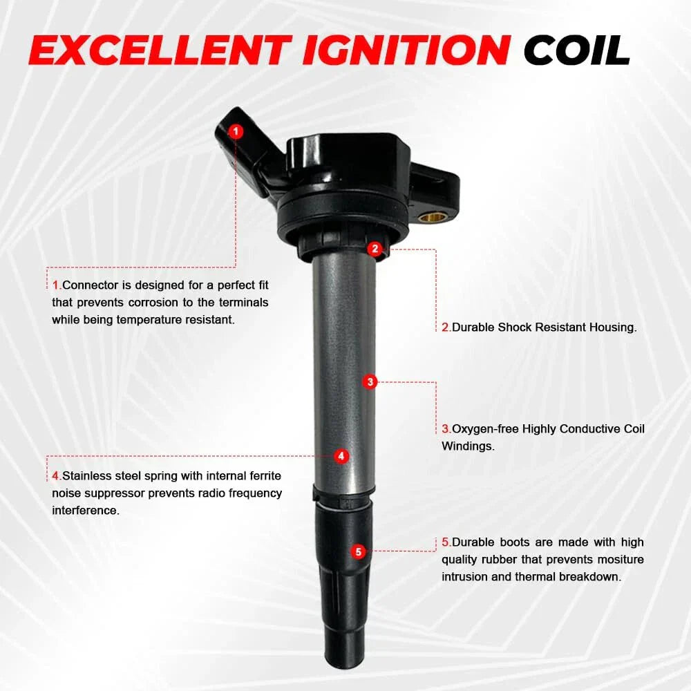 4 x Ignition Coils & Spark Plugs for Toyota Corolla / Matrix / Scion xD (2009-2013)