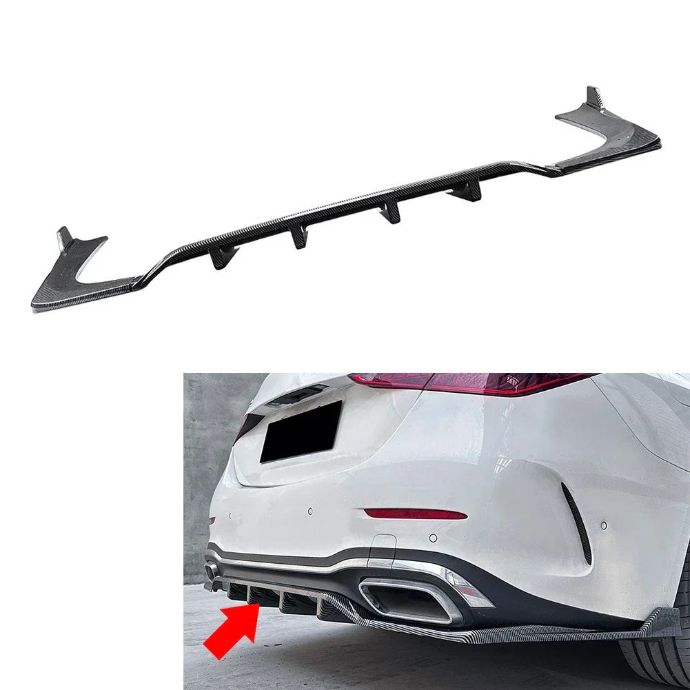 Rear Bumper Spoiler Splitter Lip for Mercedes Benz C Class 2022-2024 3 x Pcs