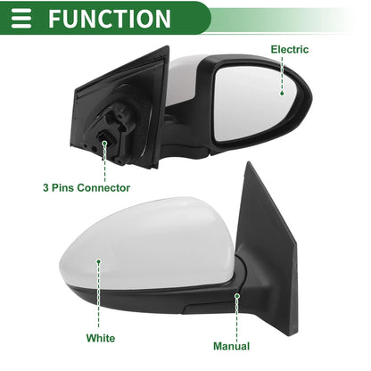 Passenger Side Door Mirror for Chevrolet Cruze (2011-2015) - 3 Pins Replacement