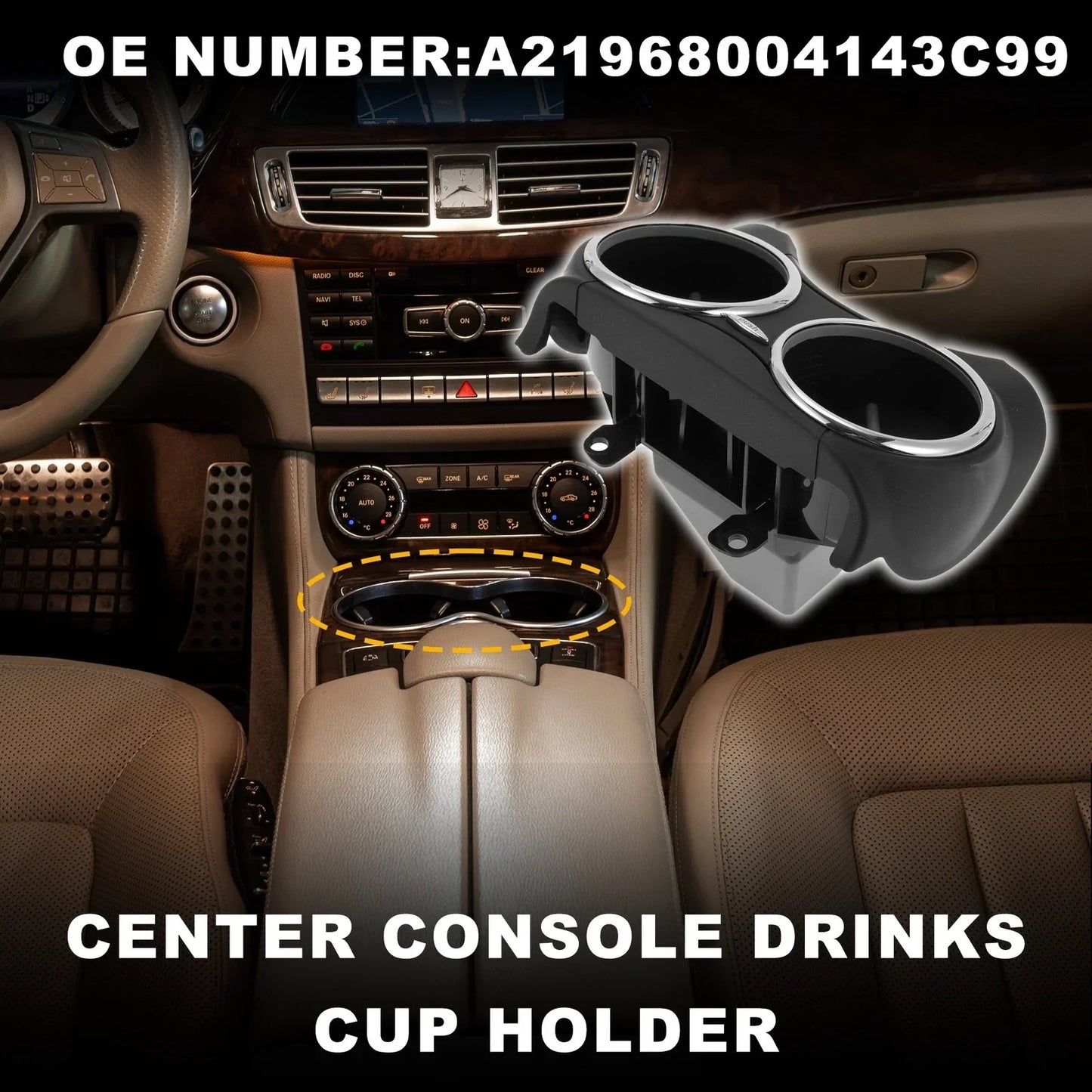 Cup Holder for Mercedes Benz W219 (2005-2010) - Practical Drink Holder