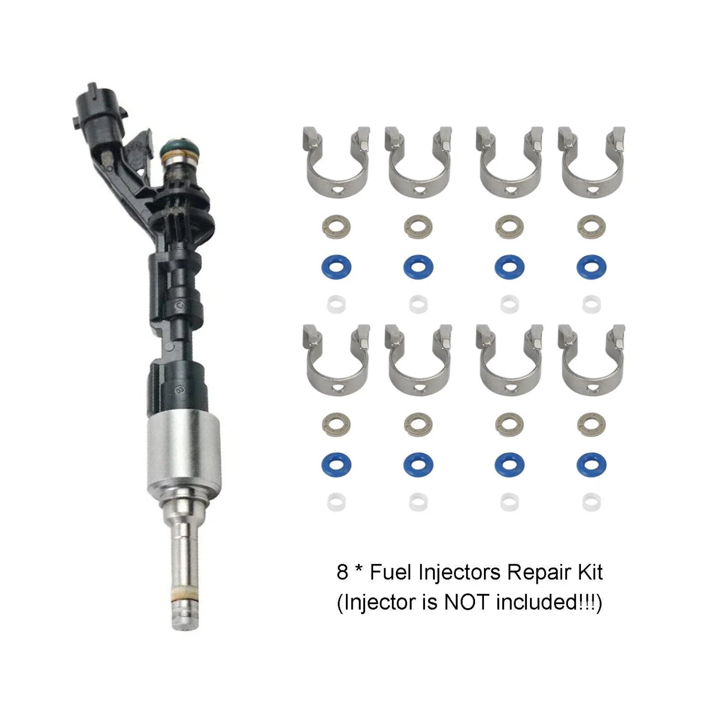 8PCS Fuel Injector Repair Seal Kit for Range Rover, Jaguar 5.0L (2010-2012)