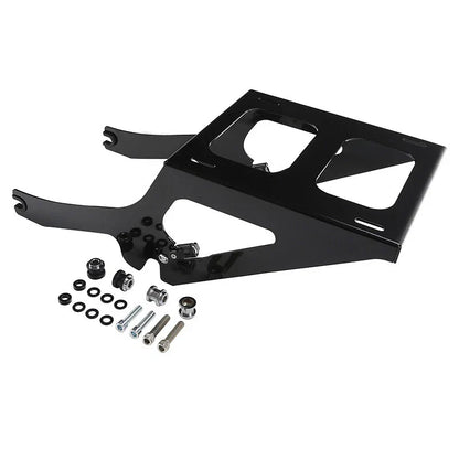 Black Chopped Trunk Backrest Mount Rack for Harley Softail Deluxe (2018-2025)