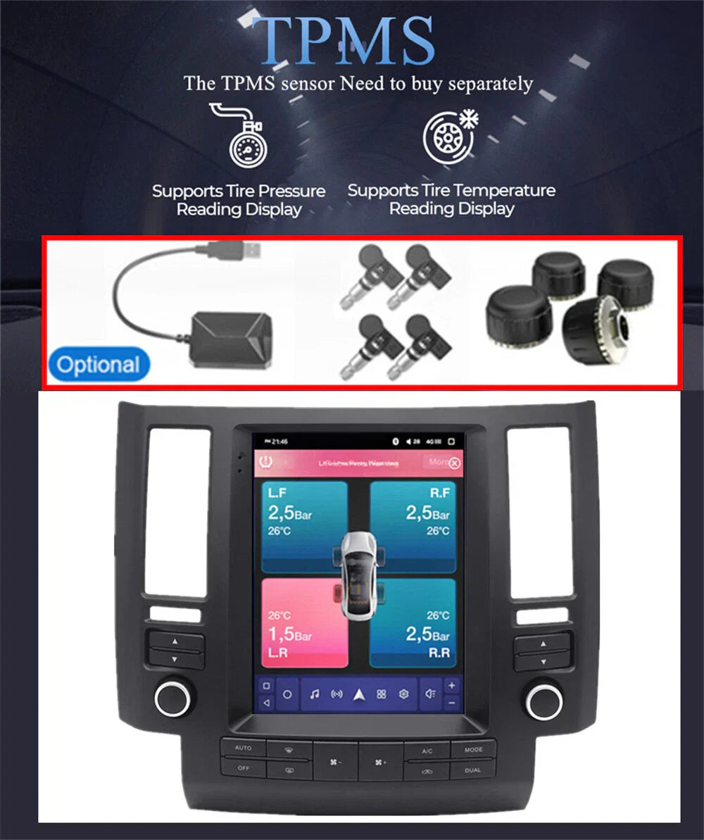 9.7'' Carplay Stereo Radio GPS for Infiniti FX35 FX45 (2003-2006)