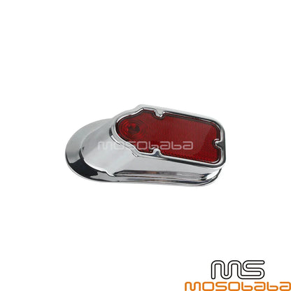 Chrome Red LED Tombstone Brake Tail Light for Harley Cafe Racer Chopper