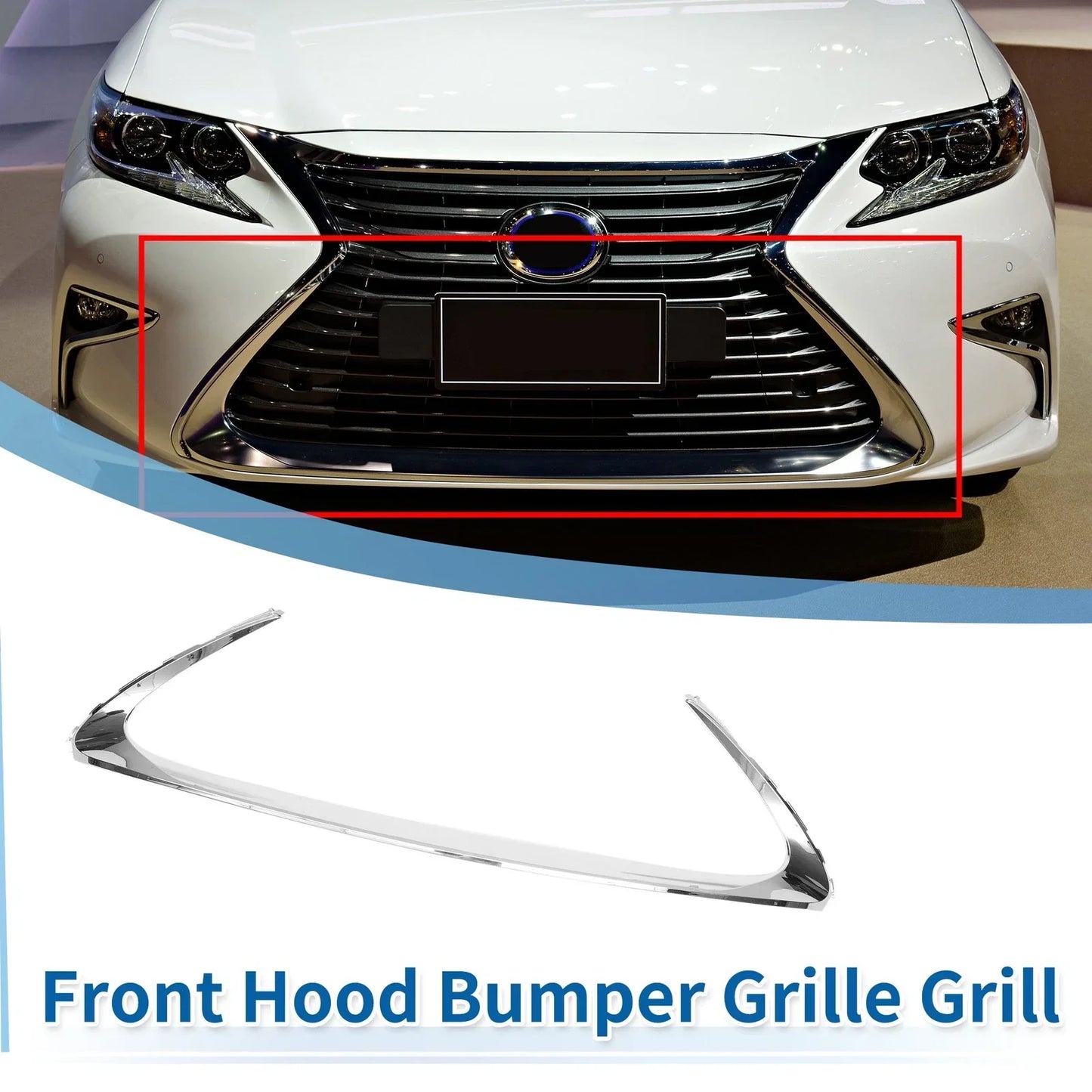 Front Grille Trim for Lexus ES 300h 2016-2018 Silver Tone
