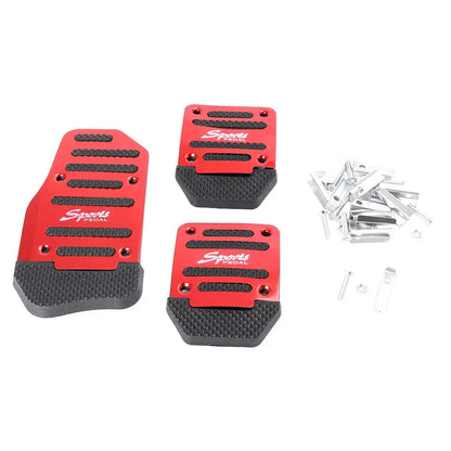 Aluminum Anti-Slip Brake Foot Pegs for Car Manual Red - Sport Pedals
