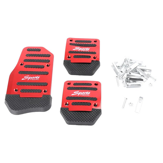 Aluminum Anti-Slip Brake Foot Pegs for Car Manual Red - Sport Pedals